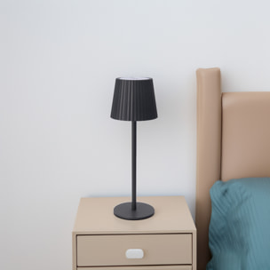 Well Home Lámpara de Mesa Gris LED recargable con 24 luces blancas cálidas y 3 niveles de brillo Ø9x27,5cm