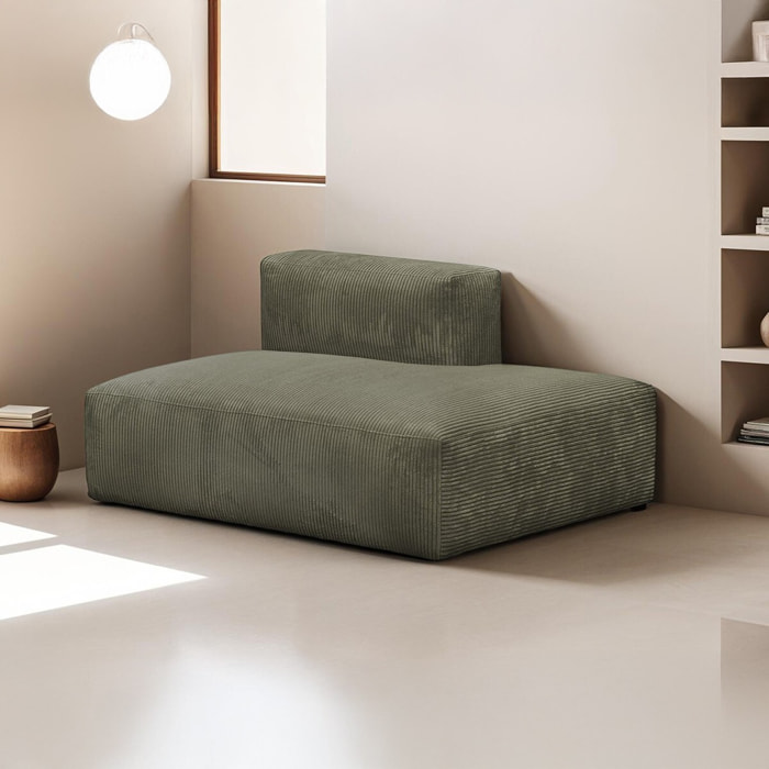 Module d'angle ouvert à droite 2 places en velours côtelé - MODULO