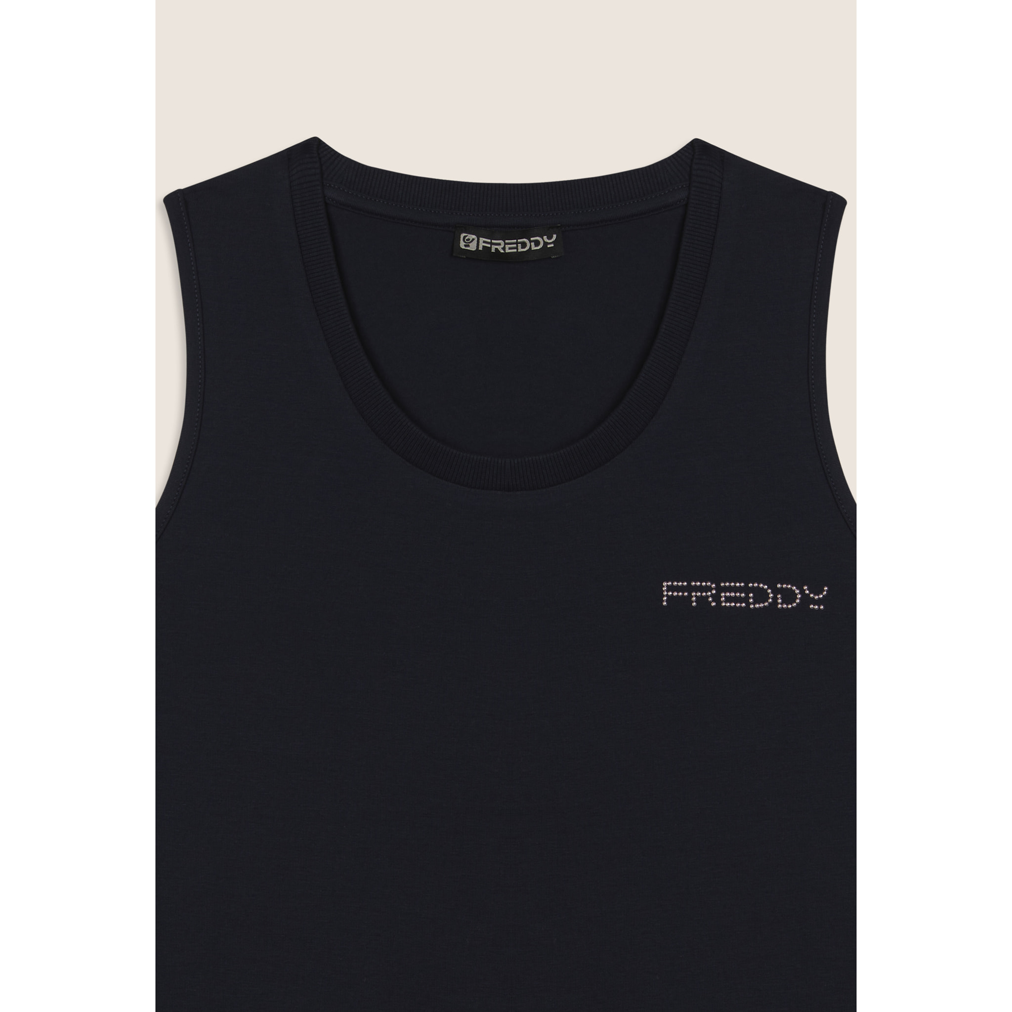 Canotta Regular con Logo FREDDY e Inserti Elastici