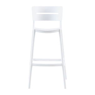 Set da, 2 Sgabello Bella Bianco In Polipropilene per soggiorno, cucina e arredo bar