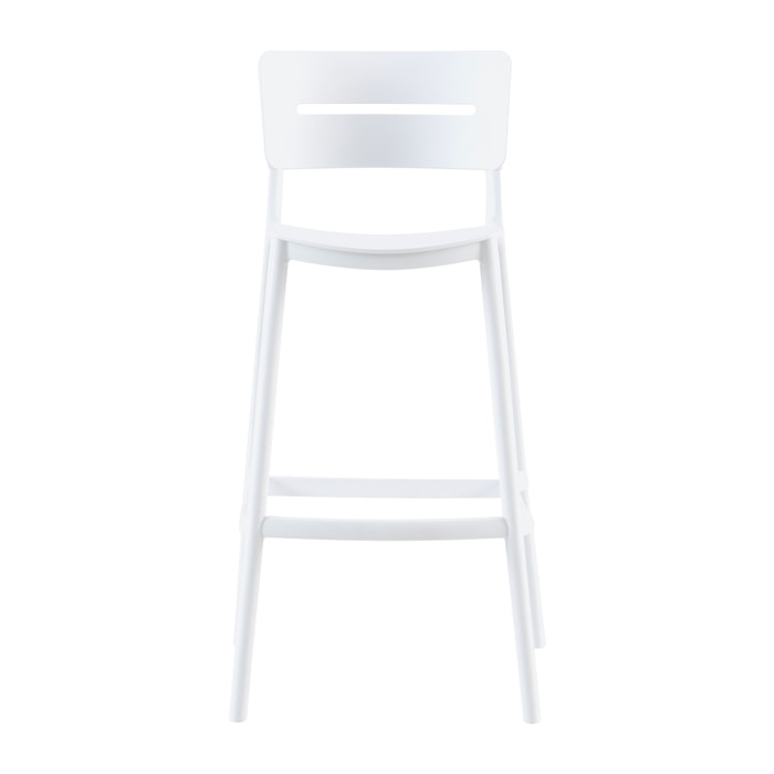 Set da, 2 Sgabello Bella Bianco In Polipropilene per soggiorno, cucina e arredo bar