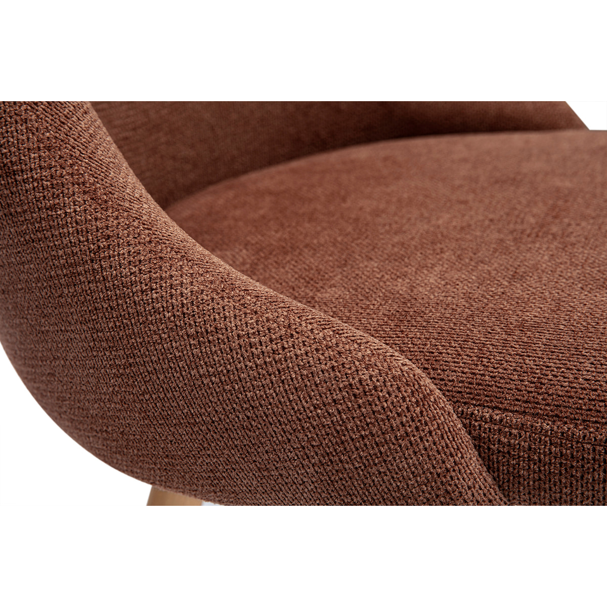 Chaises scandinaves en tissu chenille terre brûlée et bois clair (lot de 2) HASTA