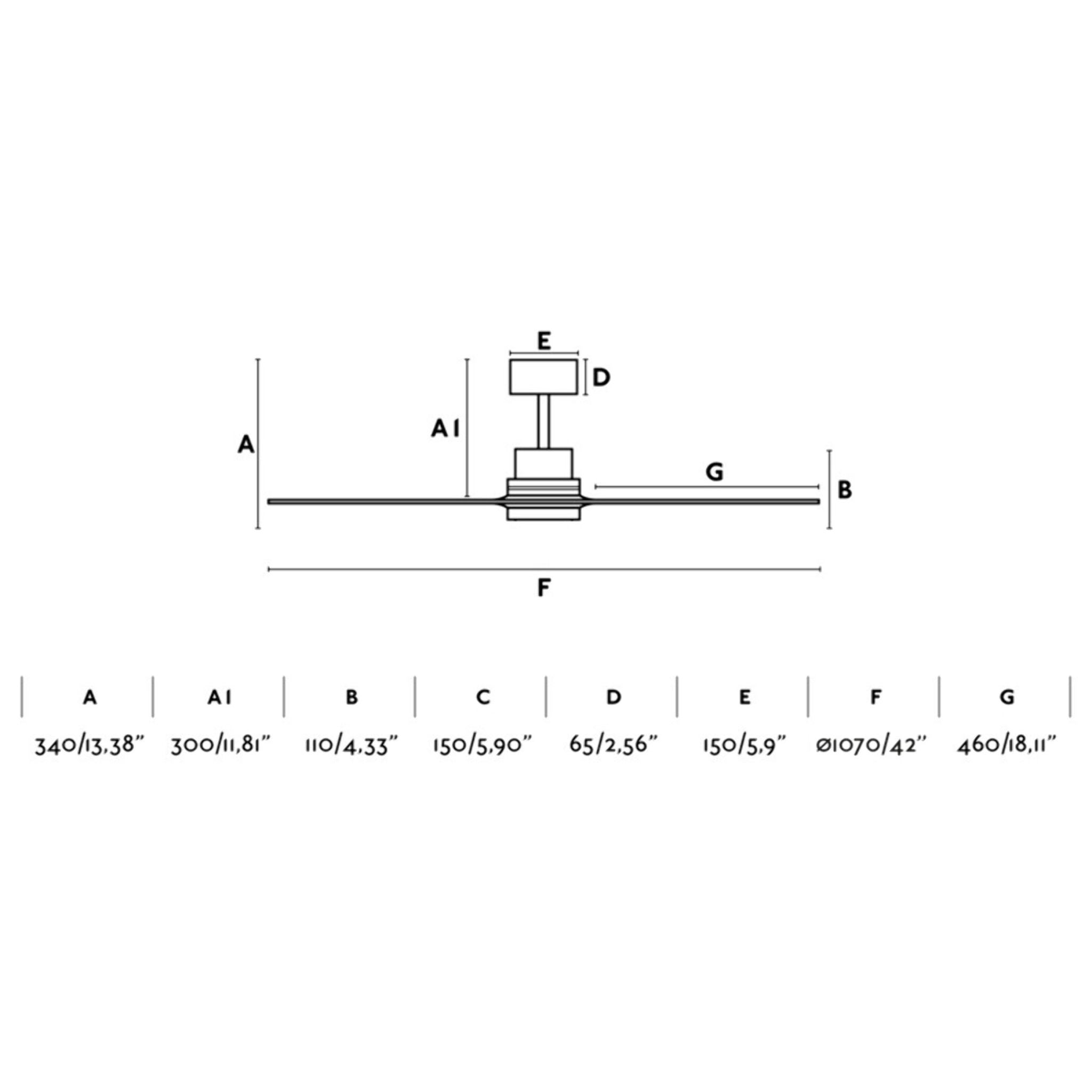 MINI LANTAU S Ventilador de techo níquel mate/nogal