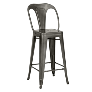 Lot de 2 chaises pour îlot central 67 cm en métal gris anthracite - Indus