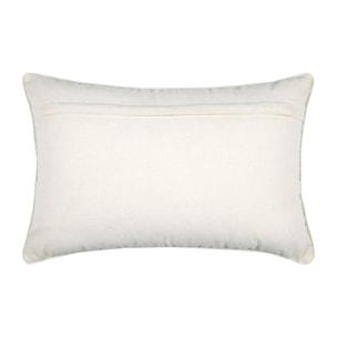 Coussin rectangulaire en coton à feuillage brodé - Kaki