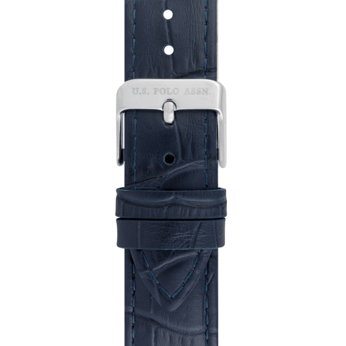 Orologio U.S. Polo Assn. in pelle blu
