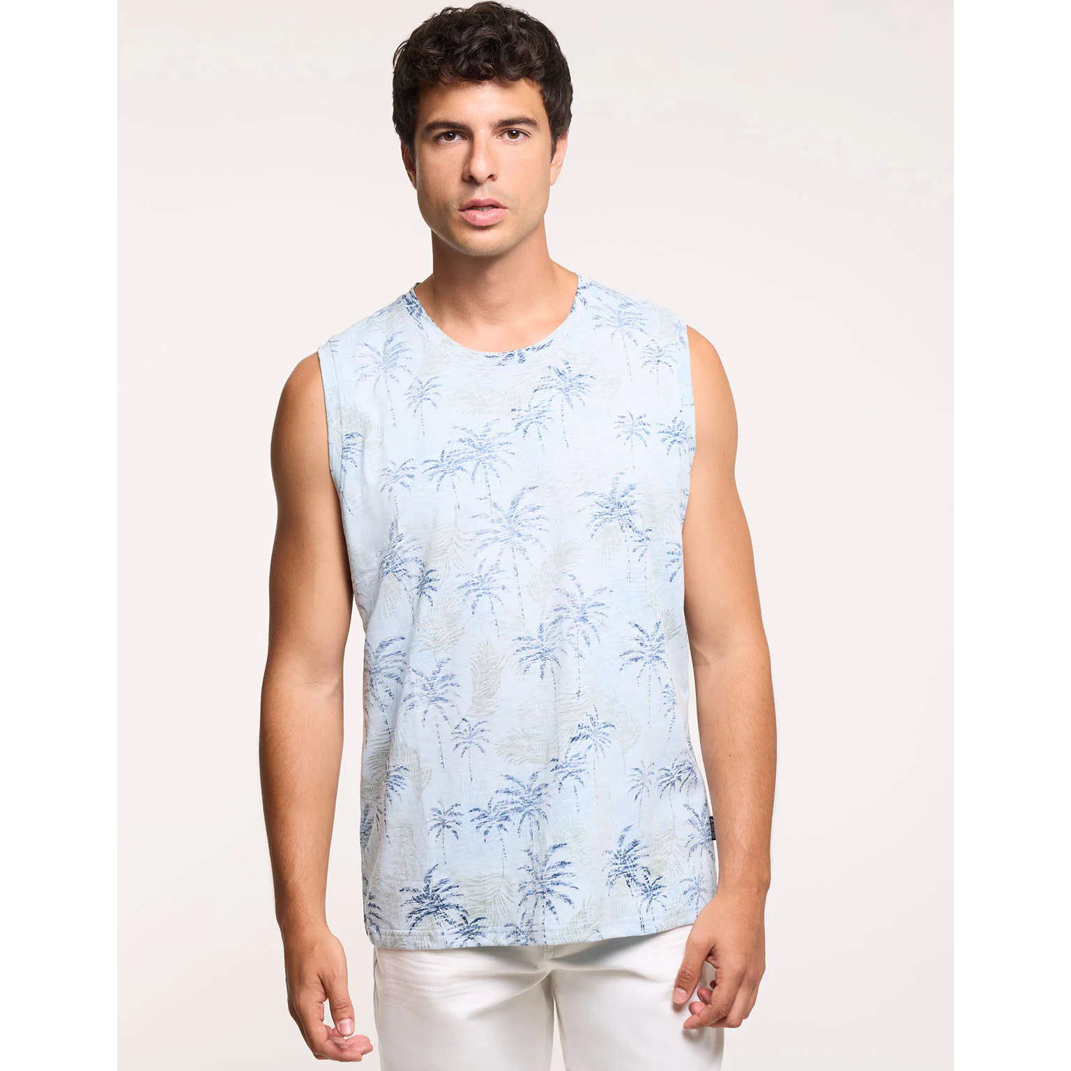 Camiseta Palmeras Sin Mangas Azul - Palmlako