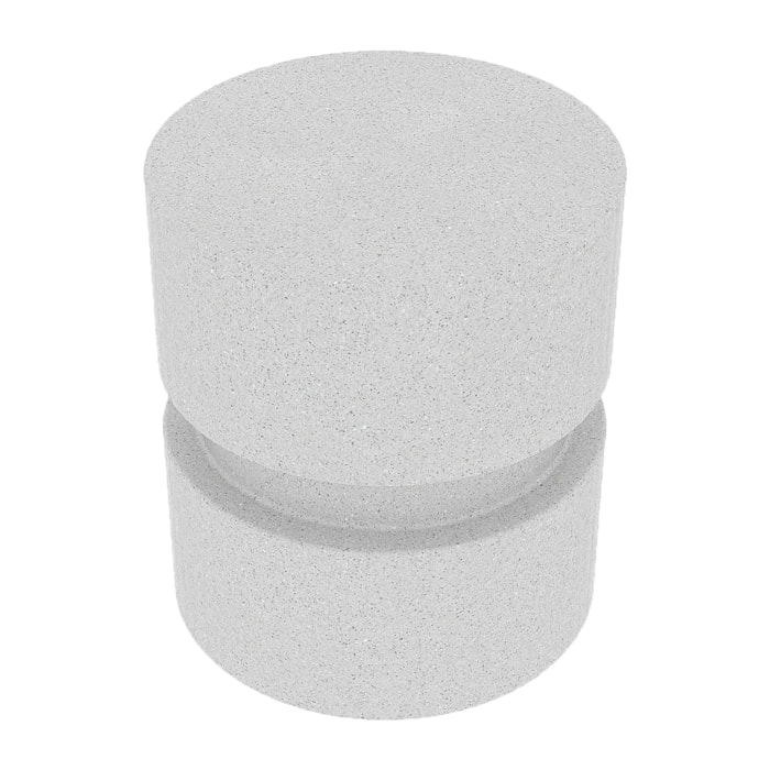 Narcisse – Table d'appoint en magnésie blanche mouchetée