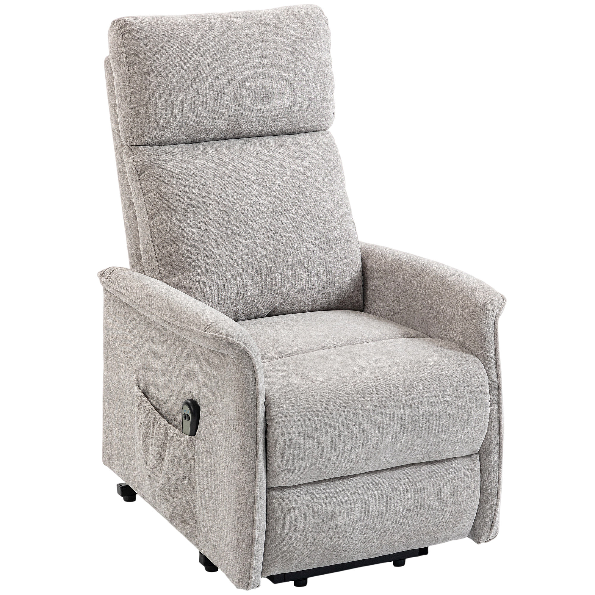 Fauteuil releveur électrique inclinable repose-pieds intégré tissu gris
