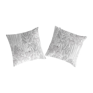 2 Fundas de almohada 100% algodón  CAREUS 65x65 cm - gris