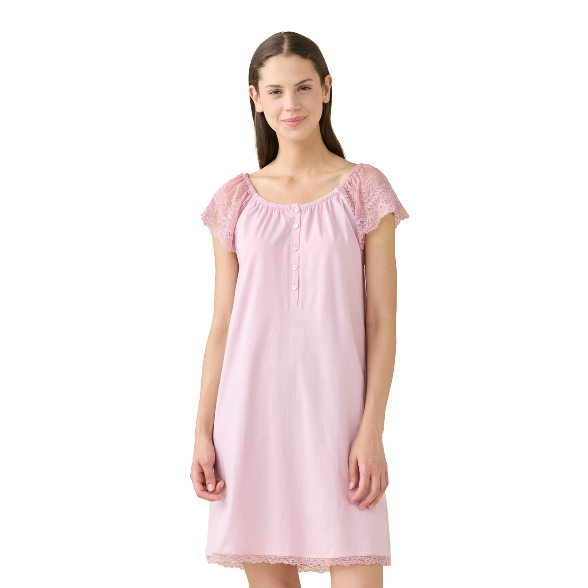 Camicia da notte donna estiva in cotone articolo unito. Noidinotte