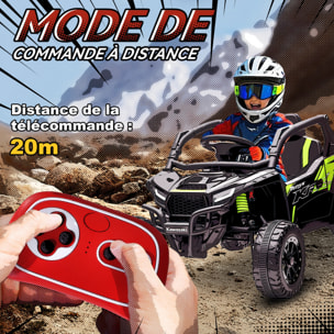 Buggy Kawasaki teryx KRX 1000 12V 2 moteurs 25W télécommande effets sonores lumineux vert