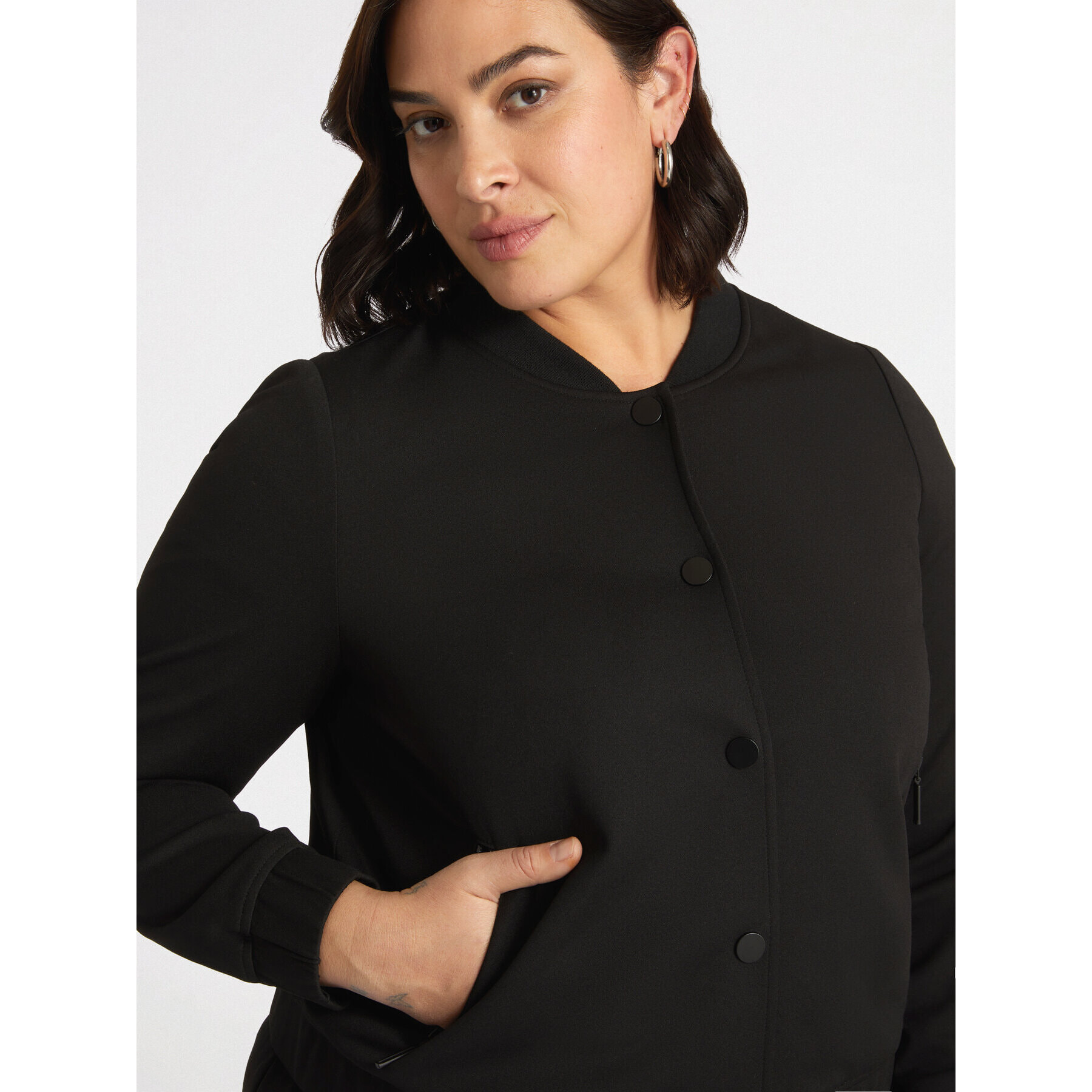 Fiorella Rubino - Bomber in tessuto scuba - Nero