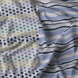 PARURE COPRIPIUMINO ATHENA, 100% Cotone, Made in Italy - MALINDI BLU