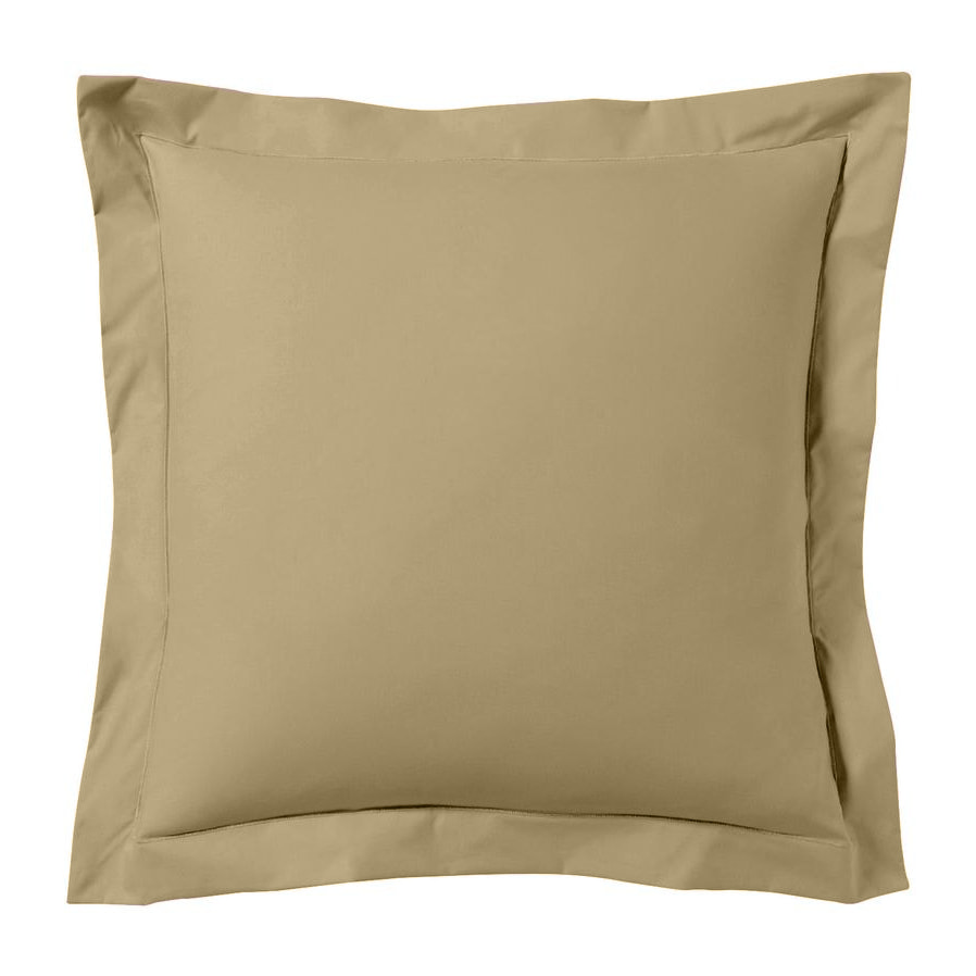 Taie d'oreiller satin de coton beige