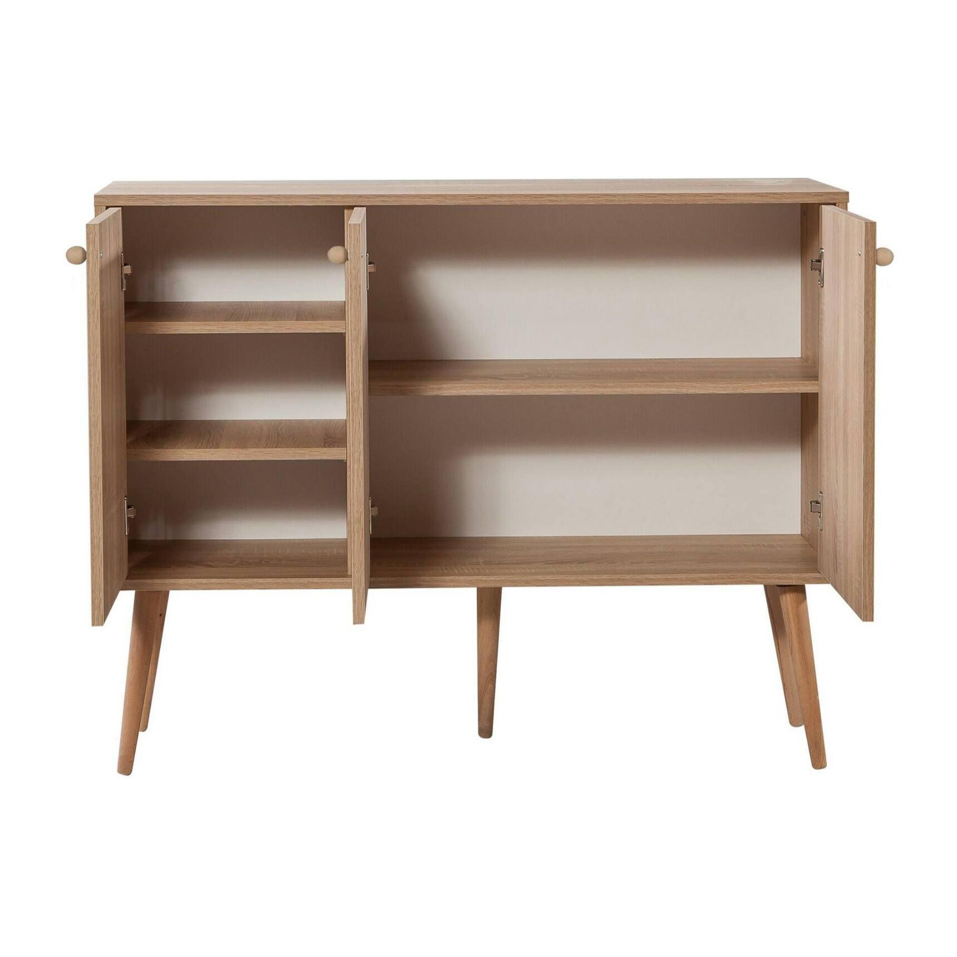 Credenza Dpavarin, Buffet da soggiorno, Madia da salotto, Dispensa da cucina, 120x36h90 cm, Quercia