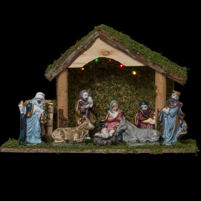 Crèche de Noël avec 8 santons - Beige