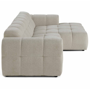 Ray - canapé d'angle droit - 4 places - en tissu texturé - Beige