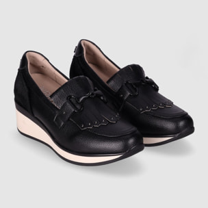 Zapatos de Piel - Negro - Tacón: 5 cm