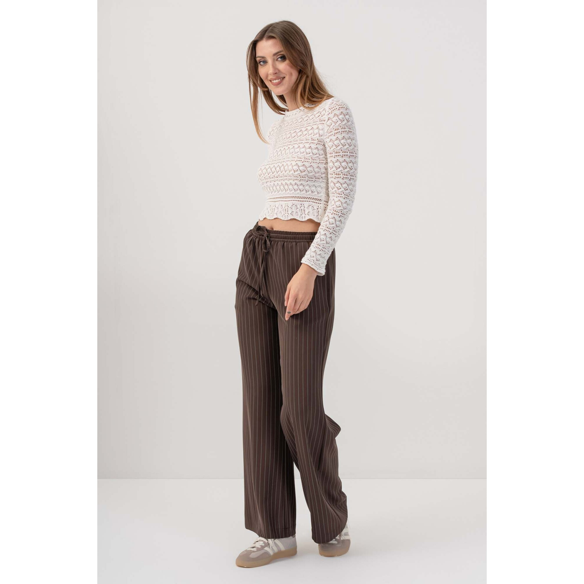 Kocca - Maglia crop con lavorazione a traforo Donna