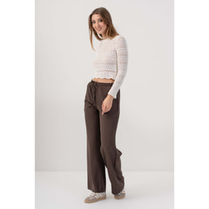Kocca - Maglia crop con lavorazione a traforo Donna