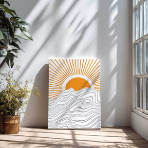 Tableau soleil abstrait lignes modernes Toile imprimée