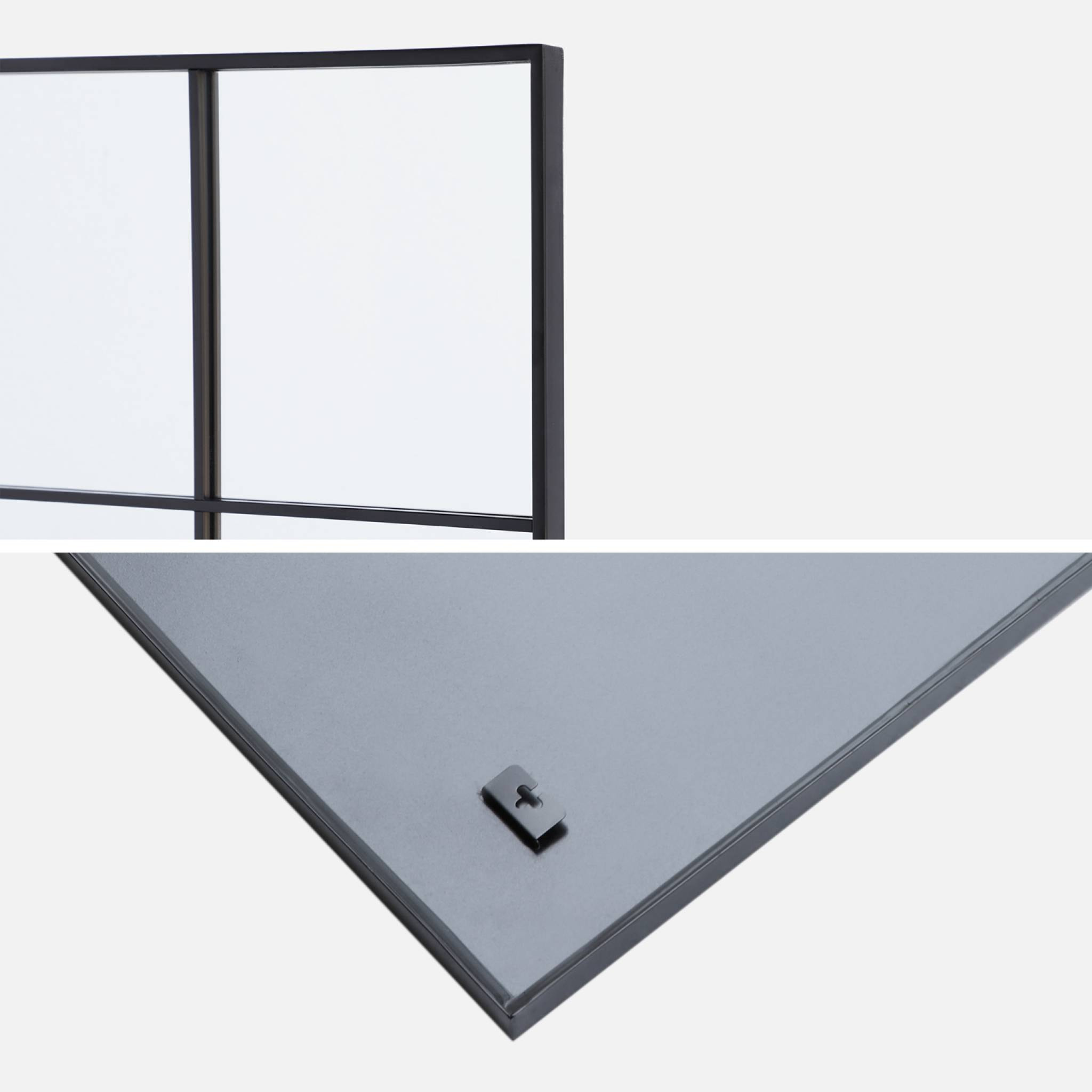 Miroir rectangulaire industriel acier noir - 80 x 120 x 2.5 cm - Terry