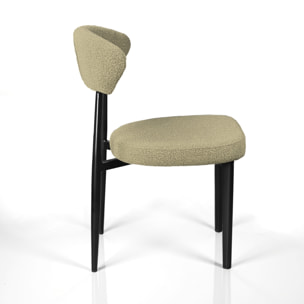 Lot de 2 chaises de salle à manger Tomasucci MELANIA, en tissu, beige, 57 × 48 × 81 cm