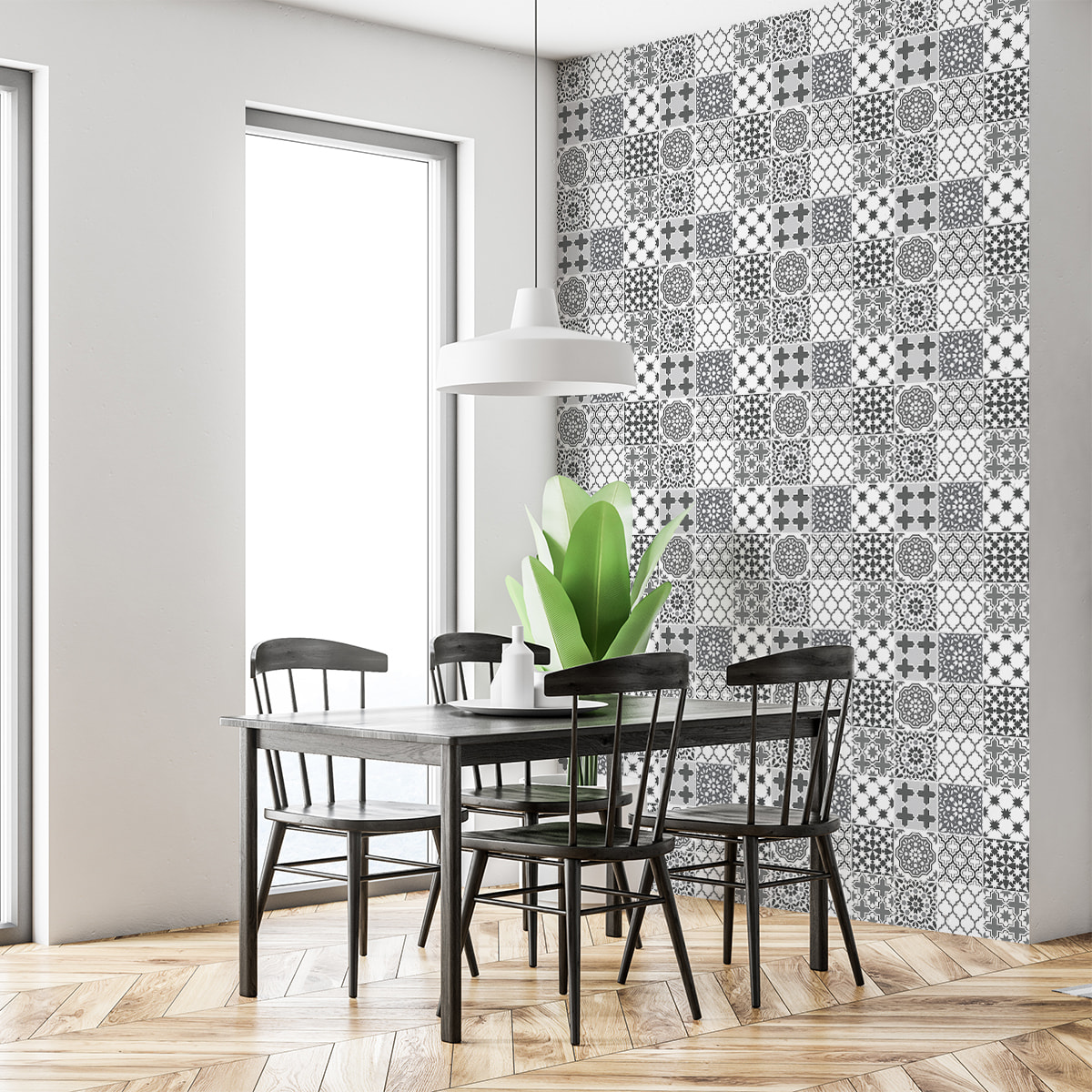 Stickers muraux - Sticker Mural Carrelage adhésif Cuisine Salle de Bain - 30 STICKERS CARREAUX DE CIMENT AZULEJOS THIBO