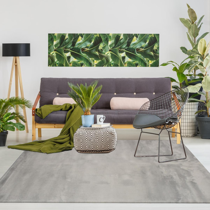 Tapis salon MITA, soft et soyeux, tapis uni à l'aspect Shaggy