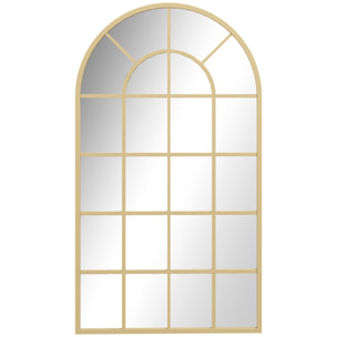 Miroir mural aspect verrière style classique chic - 65L x 110H cm - métal doré verre 3 mm