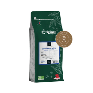 Café Bio - Colombian'Décaf - Pur Arabica - Moulu Filtre 1kg