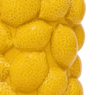 Vase citron "Yuca" céramique jaune H18cm
