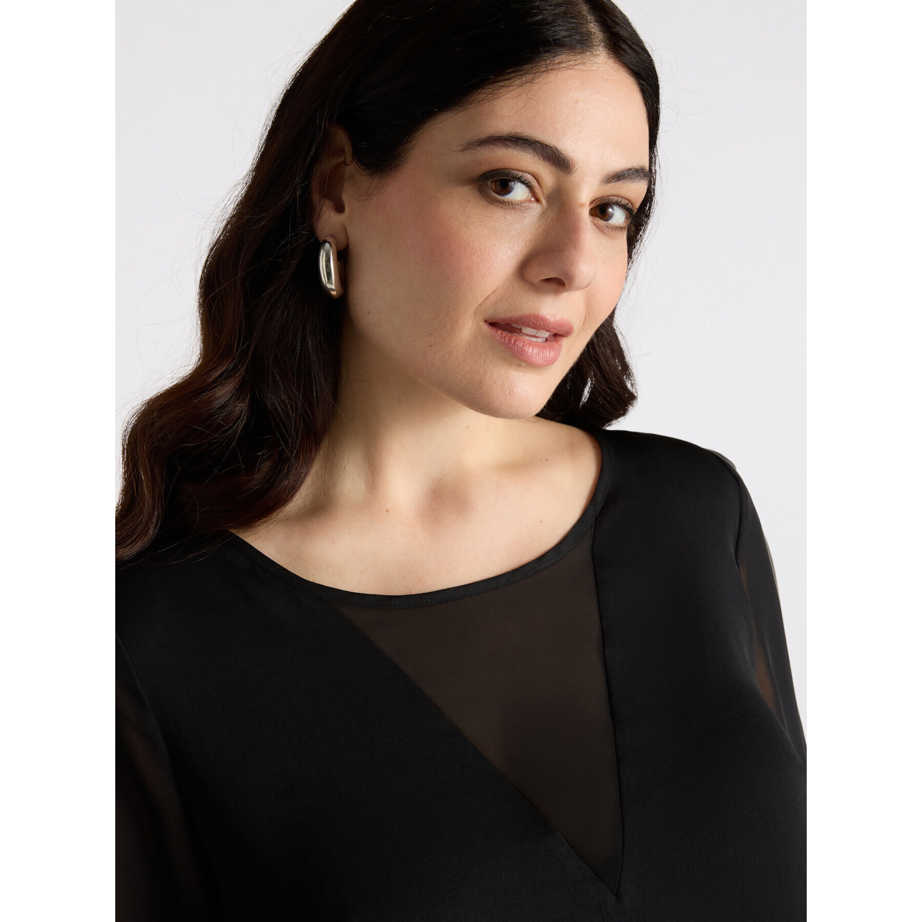 Fiorella Rubino - Blusa con escote de pico - Negro