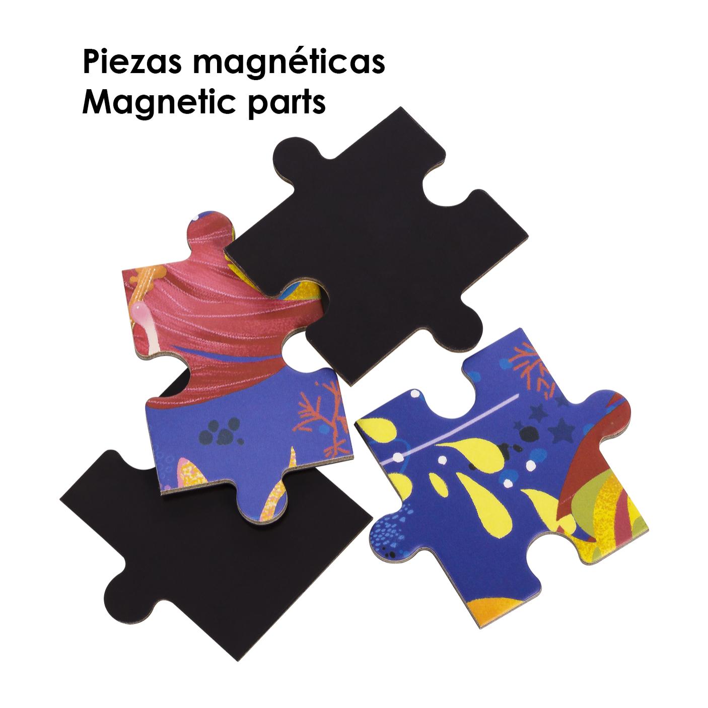 Puzle diseño Un Cuento de Hadas de 40 piezas magnético. Formato tipo libro, 2 puzzles de 20 piezas en 1.