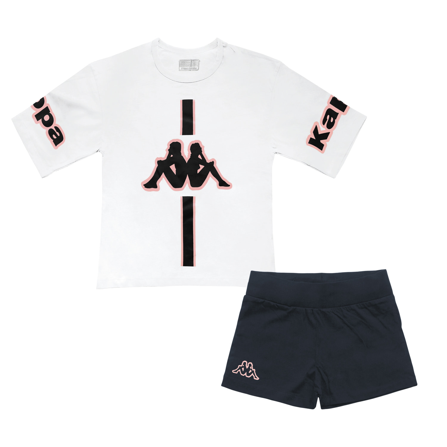 Completo Corto Bimba Ragazza KAPPA Cotone Manica Corta