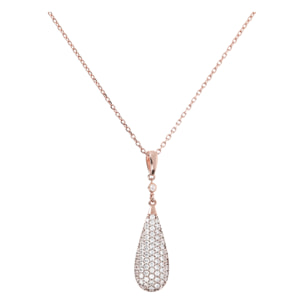 Collana con Pendente a Goccia Pavé in Cubic Zirconia