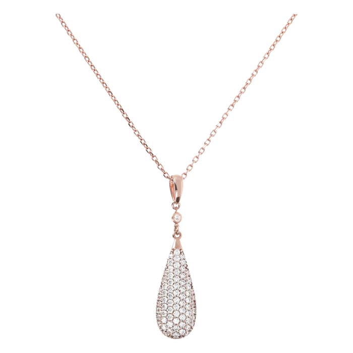 Collana con Pendente a Goccia Pavé in Cubic Zirconia