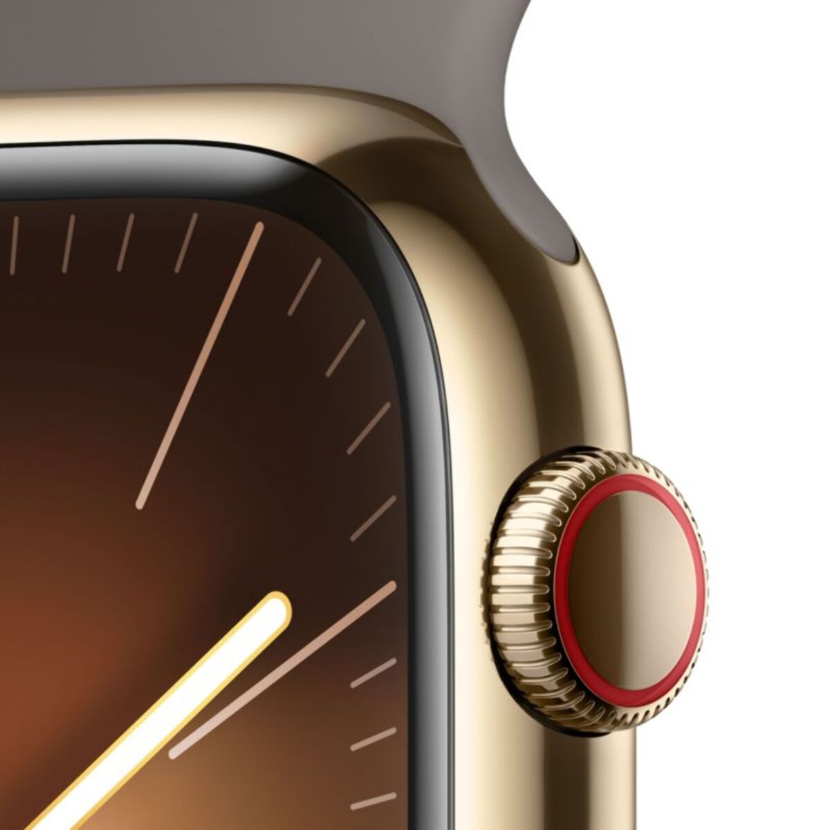 Montre connectée APPLE WATCH Serie 9 Cellular 45mm Acier/Or Argile M/L