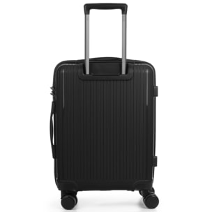 Set di 3 valigie Trolley, in materiale leggero PP resistente alle rotture. Serratura TSA a combinazione, 4 ruote doppie girevoli a 360°.