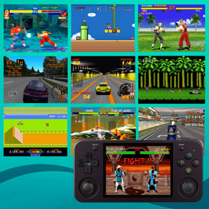 Console emulatore multipiattaforma RG353M. IPS da 3,5"; Quad Core da 1,8 GHz, 16 GB+256 GB. Android 11 + Linux. WiFi. +44.000 giochi.