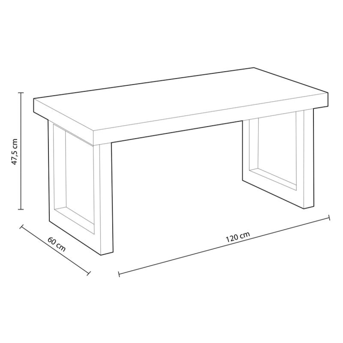 Mesa de centro elevable Loft Roble boreal – Negro