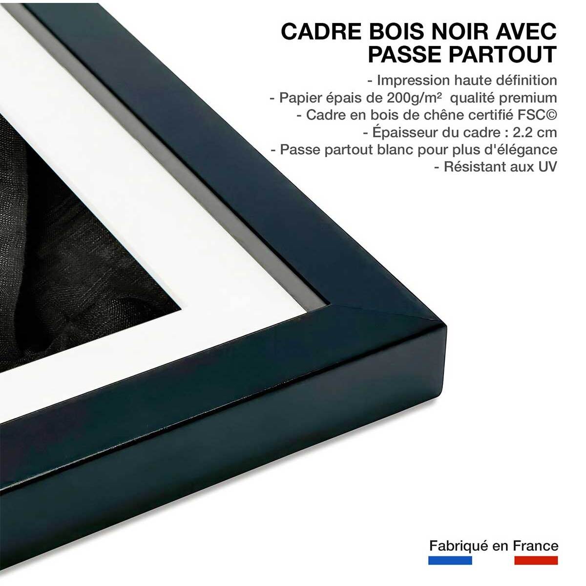 Affiche portrait de femme - Capuche Affiche sous cadre noir