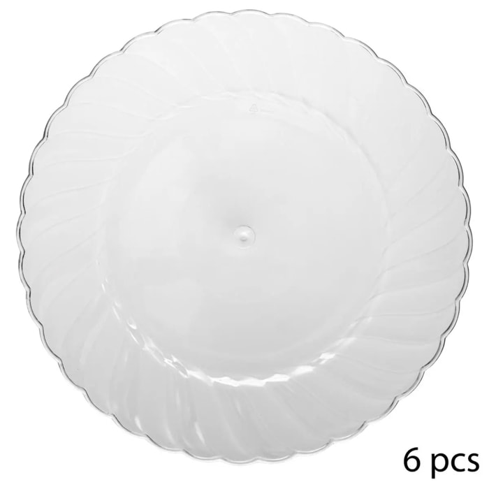 6 Assiettes Plates Ronde Design