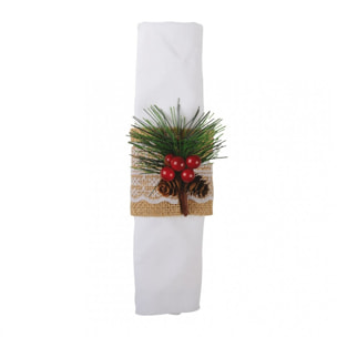 Lot de 4 ronds de serviettes houx