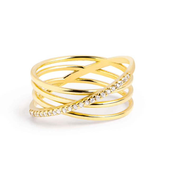 Anillo Comete Plata Baño Oro