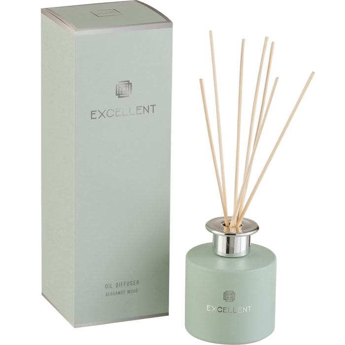 J-Line Bâtonnets parfumés Excellent – Bergamot Wood - verre - vert menthe