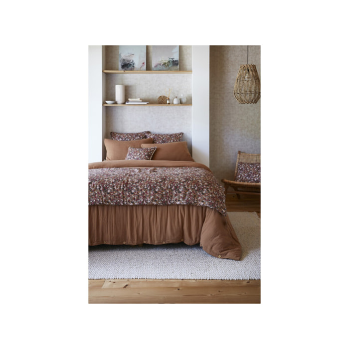 Édredon 90x200 cm gaze de coton avec motifs fleuris - CAPUCINE