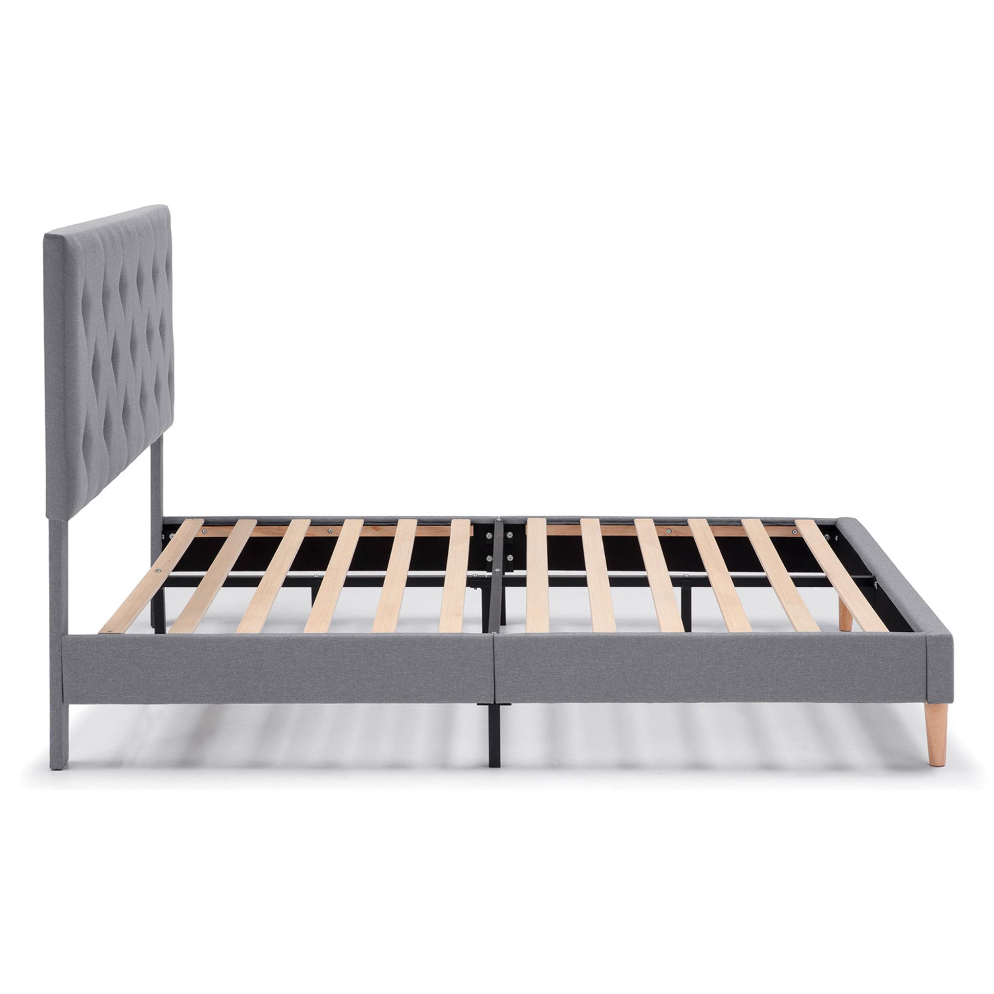 Estructura de cama tapizada Rosi de 30 cm Gris Oscuro