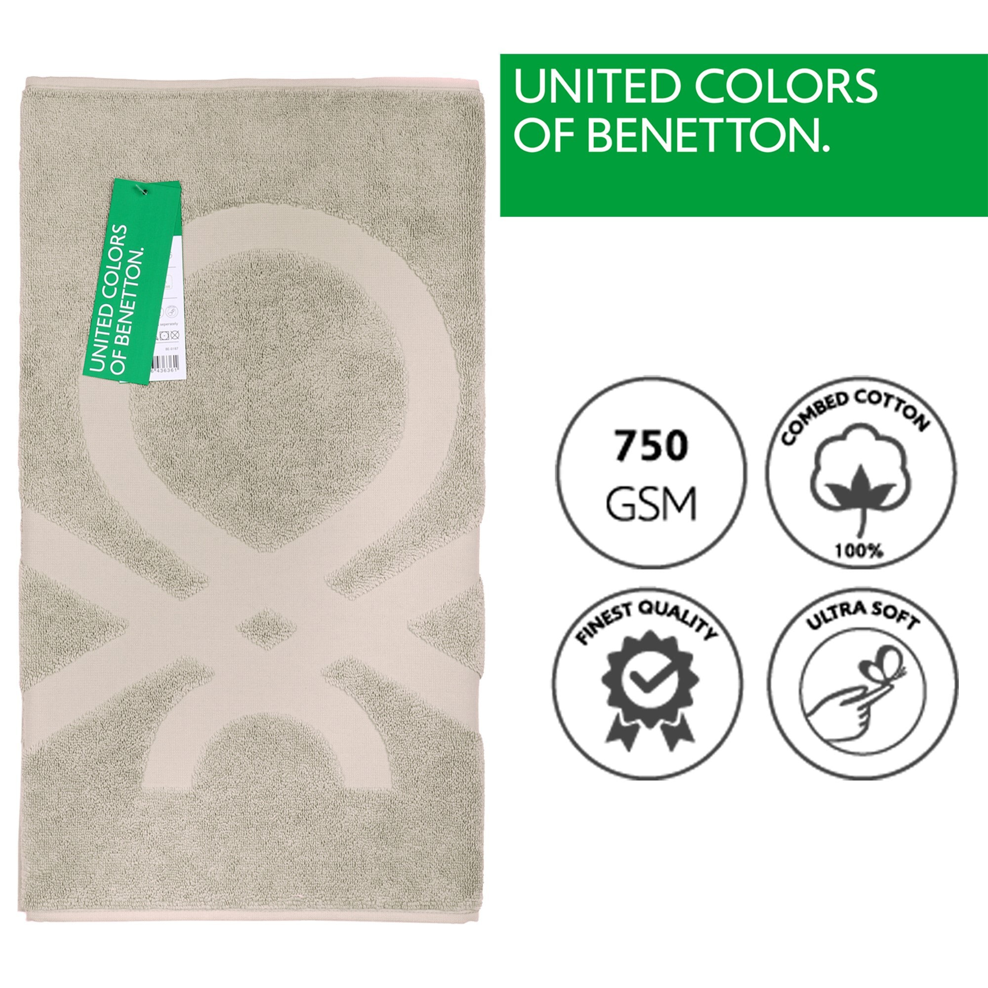 Alfombra de baño 50x80cm 750gsm 100%algodon beige casa benetton